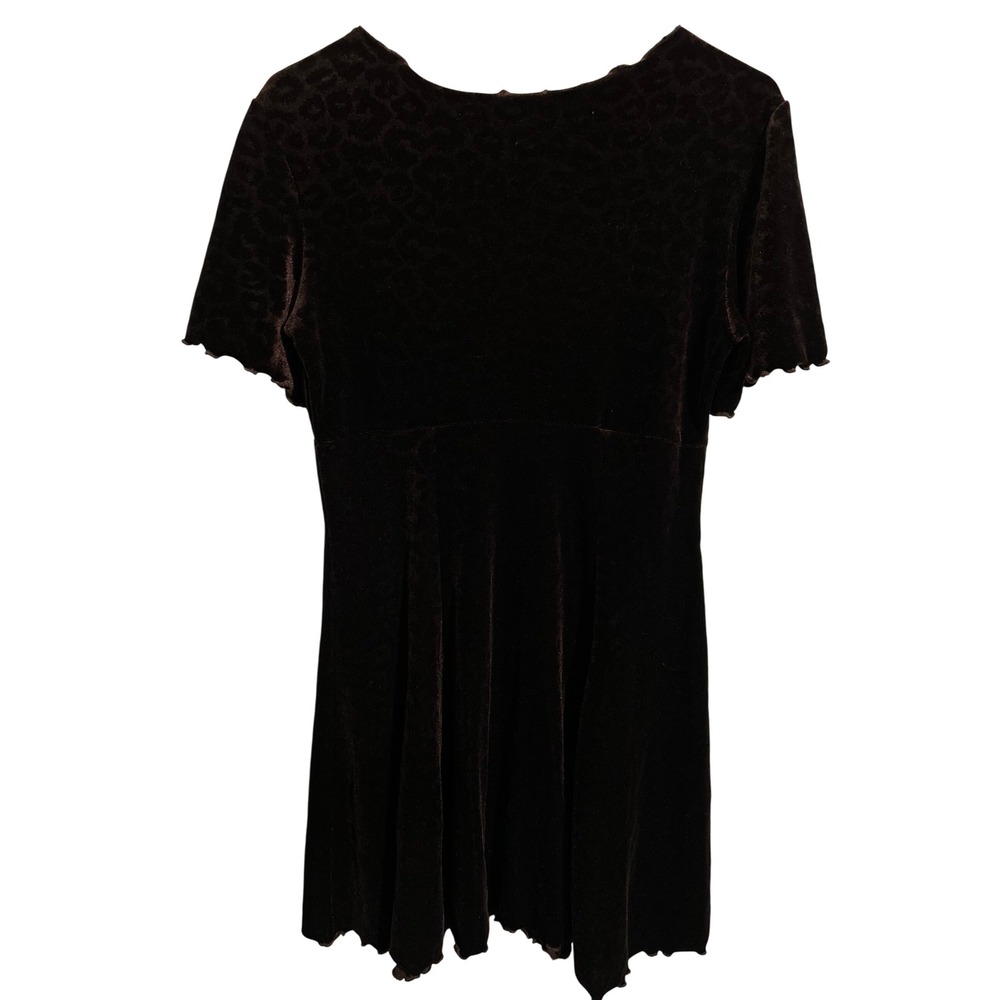 CDC‎ Petites Caren Desiree Company Soft Brown Velour Animal Print Dress Size 8 - Picture 4 of 4